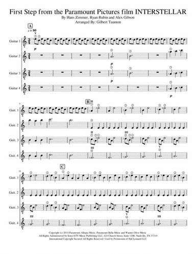 First Step  from the Paramount Pictures film INTERSTELLAR (arr. Gilbert Taunton)