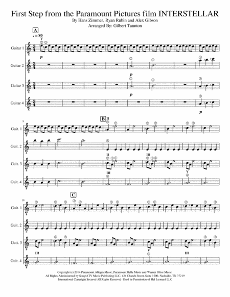 First Step  from the Paramount Pictures film INTERSTELLAR (arr. Gilbert Taunton)