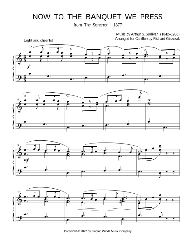 Now to the Banquet We Press  (from "The Sorcerer") (arr. Richard Giszczak)