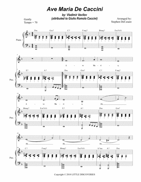 Ave Maria De Caccini (arr. Stephen DeCesare)