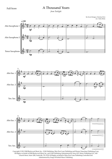 A Thousand Years (arr. Fabio Britto)
