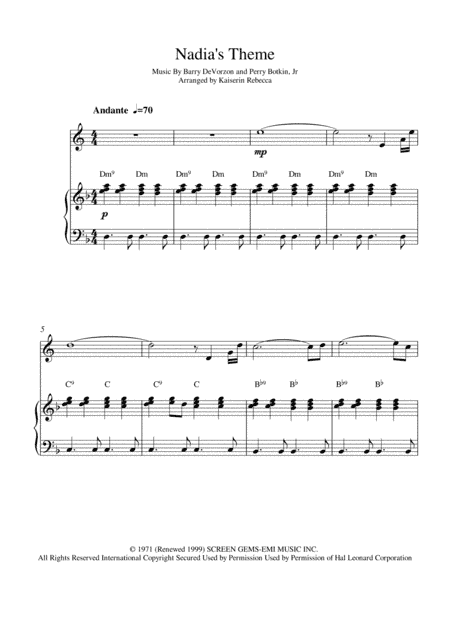 Nadia's Theme (arr. Kaiserin Rebecca)