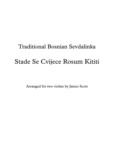 Stade se Cvijece Rosum Kititi (arr. James Scott)