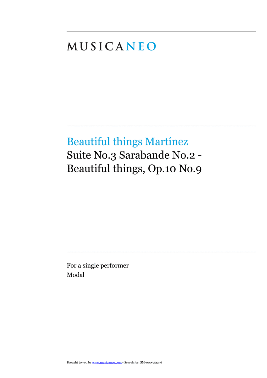 Suite No.3 Sarabande No.2-Beautiful things Op.10 No.9