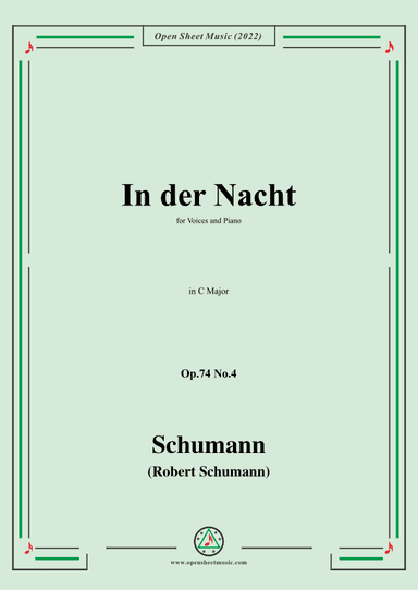 Schumann-In der Nacht,Op.74 No.4,in C Major (arr. OSM Press)
