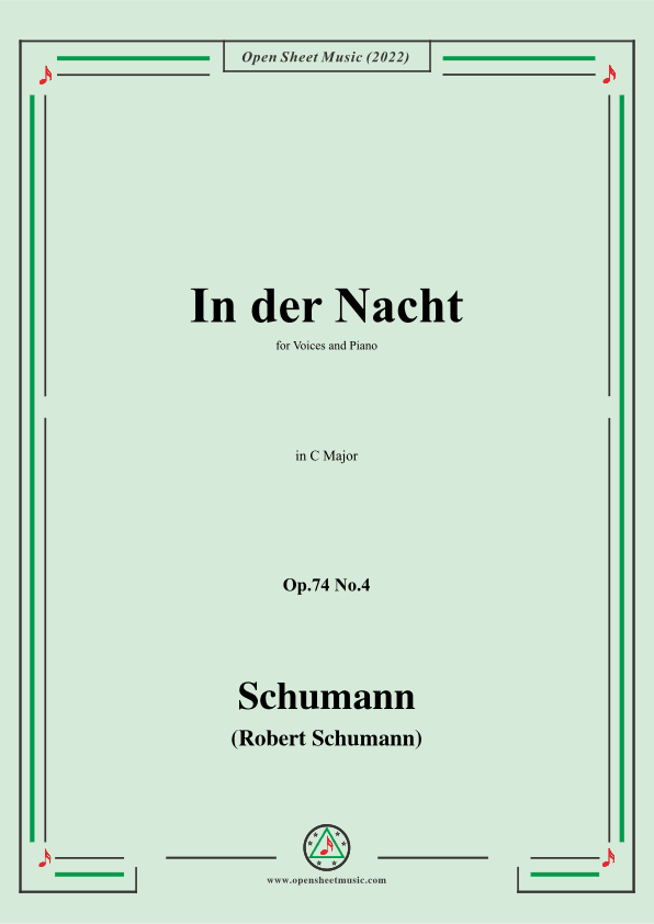 Schumann-In der Nacht,Op.74 No.4,in C Major (arr. OSM Press)