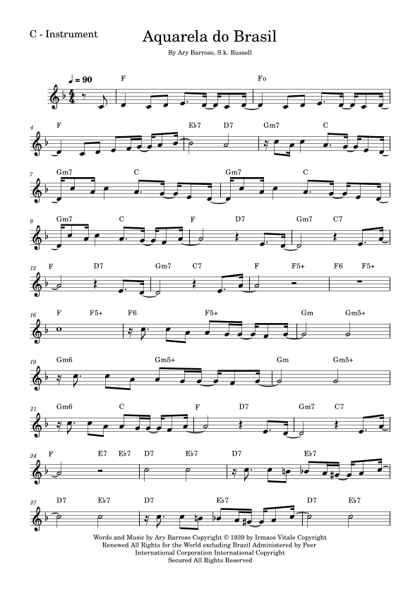 Aquarela Brasileira (aquarela Do Brasil) (brasil) (arr. Fabio Eduardo de Oliveira)