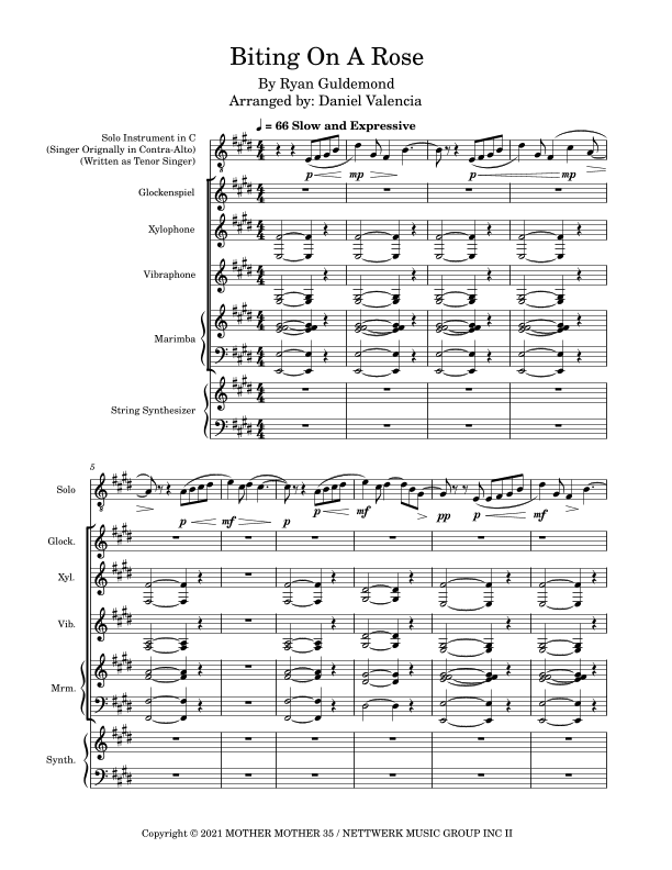 Biting On A Rose (arr. Daniel Valencia)