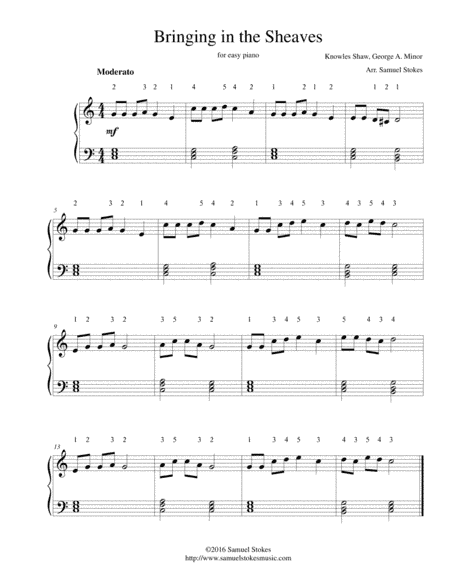 Bringing in the Sheaves - for easy piano (arr. Samuel Stokes)