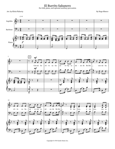 El Burrito Sabanero (mi Burrito Sabanero) (arr. Elisia Flaherty)