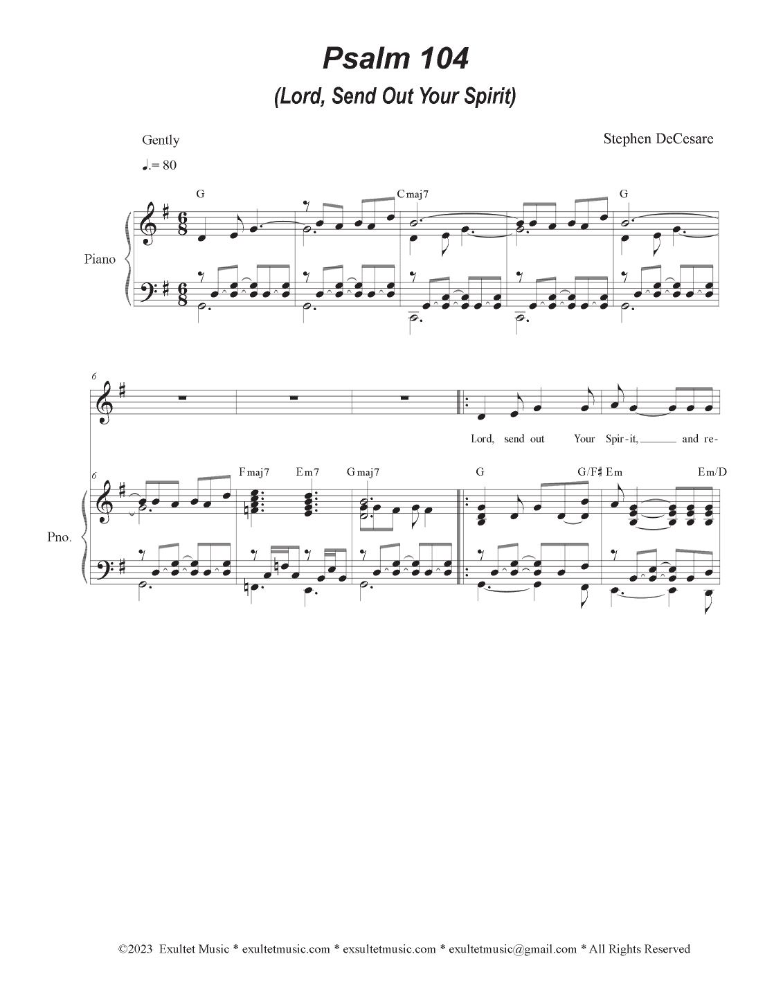 Psalm 104 (Lord, Send Out Your Spirit) (Unison choir)