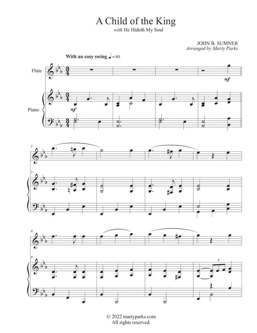 A Child of the King (Flute-Piano) (arr. Marty Parks)