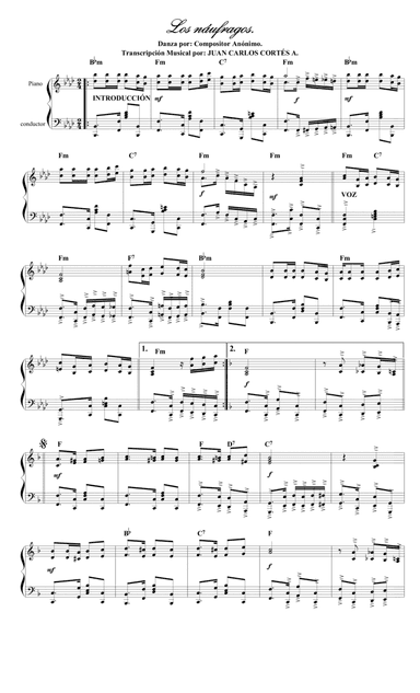 Los náufragos. Danza (Habanera) Colombiana por Compositor Anónimo (arr. Juan Carlos Cortés A.)