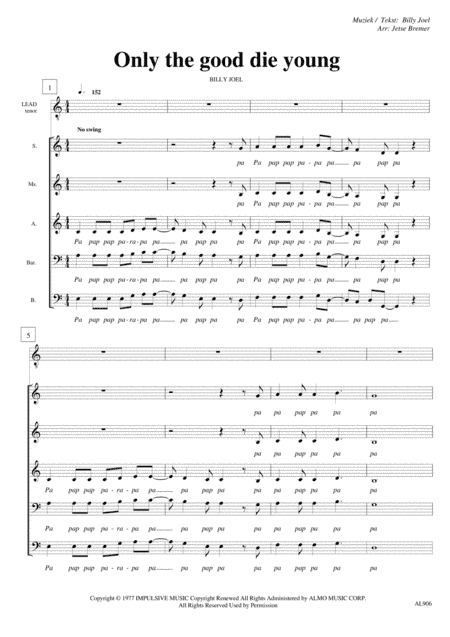 Only The Good Die Young (arr. Jetse Bremer)