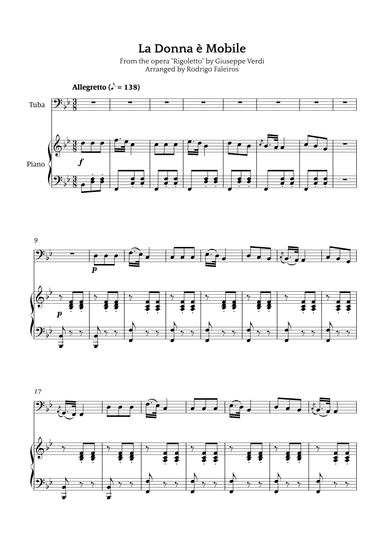 La Donna è Mobile (arr. Rodrigo Faleiros)