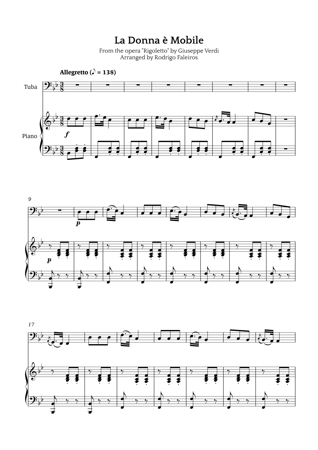 La Donna è Mobile (arr. Rodrigo Faleiros)