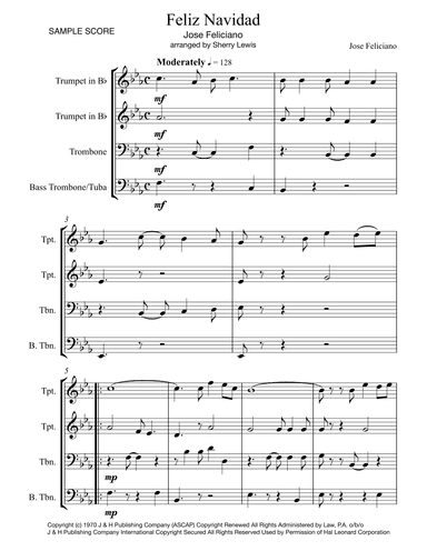 Feliz Navidad (arr. Sherry Lewis Publishing)
