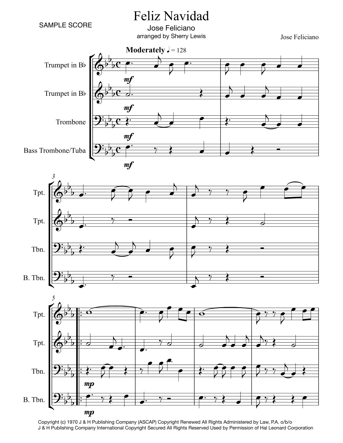 Feliz Navidad (arr. Sherry Lewis Publishing)