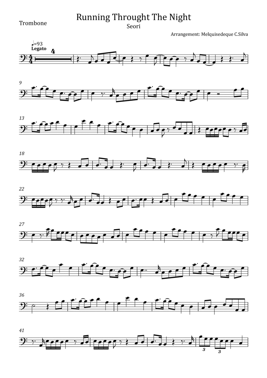 Running Through The Night (arr. Melquisedeque C.Silva)