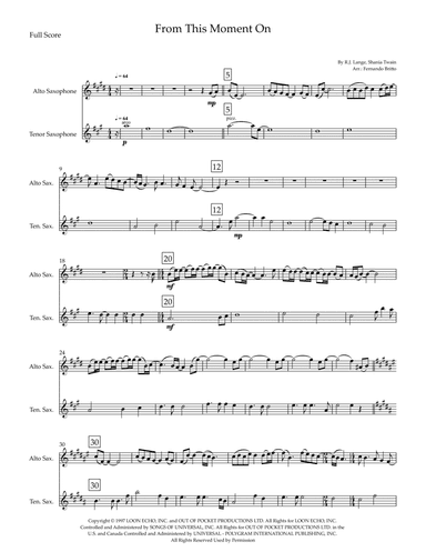 From This Moment On (arr. Fernando Britto)