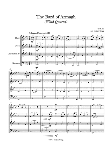 The Bard of Armagh (Wind Quartet) (arr. Jordan Grigg)