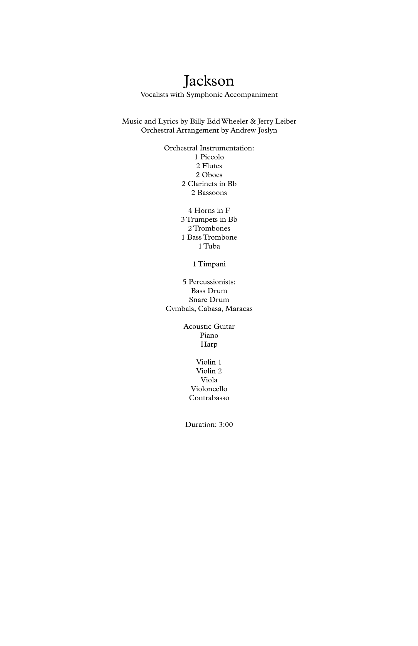 Jackson (arr. Andrew Joslyn)