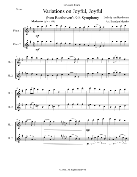 Variations on Joyful, Joyful (arr. Brandyn Metzko)