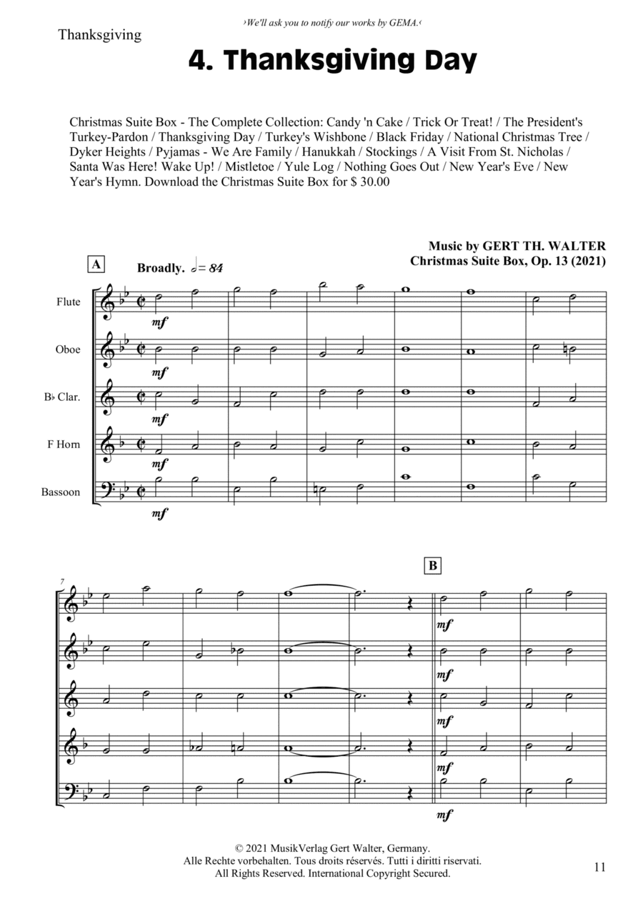 Thanksgiving Day - Score Only