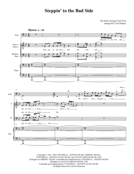 Steppin' To The Bad Side (arr. Tim Sarsany)