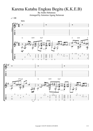 Karena Kutahu Engkau Begitu (kkeb) (arr. Antonius Agung Setiawan)
