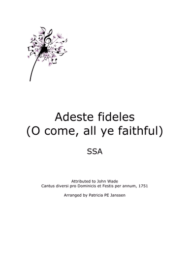 Adeste fideles - O come, all ye faithful (SSA) (arr. Patricia PE Janssen)