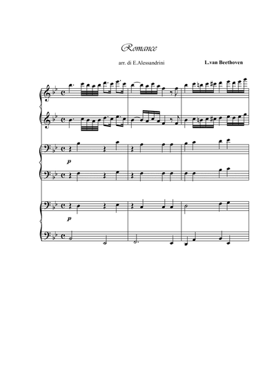 Romance. Piano 6 hands (arr. Ester Alessandrini)
