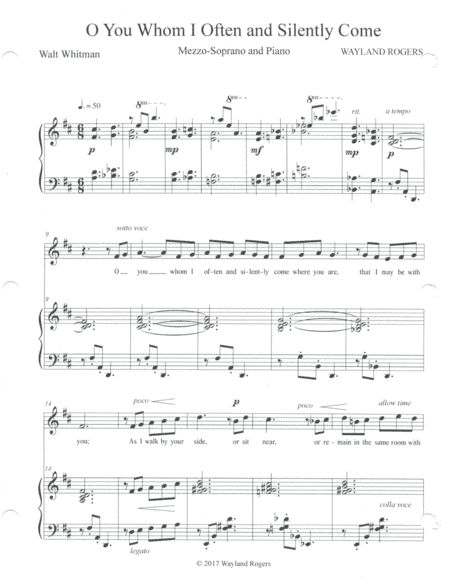 O You Whom I Often and Silently Come