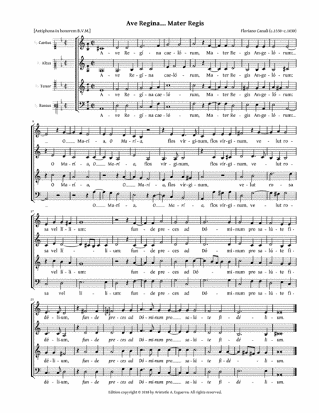 Ave Regina … Mater Regis (Canali) - SATB, AATB, or ATTB (arr. Aristotle A. Esguerra)