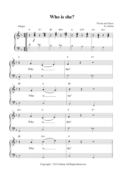 Who is she? (Nursery Rhymes for Easy Piano)