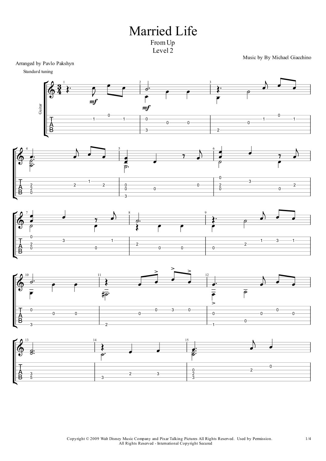 Married Life (arr. Pavlo Pakshyn)