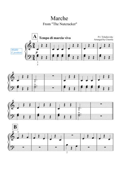 March from "The Nutcracker" (Middle C Position) (arr. Cinorita)