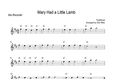 Mary Had a Little Lamb (arr. Vitor Melo)
