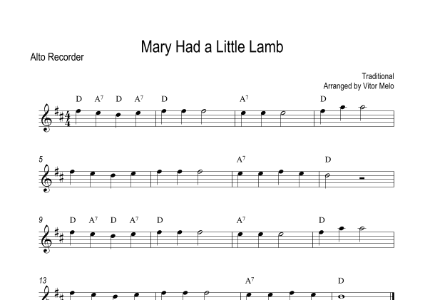 Mary Had a Little Lamb (arr. Vitor Melo)