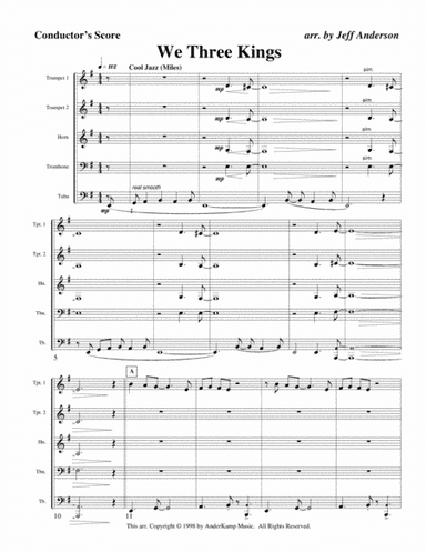 We Three Kings for Brass Quintet (arr. Jeff D. Anderson)
