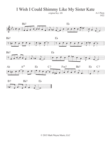 I Wish I Could Shimmy Like My Sister Kate (arr. Mark Huxhold)