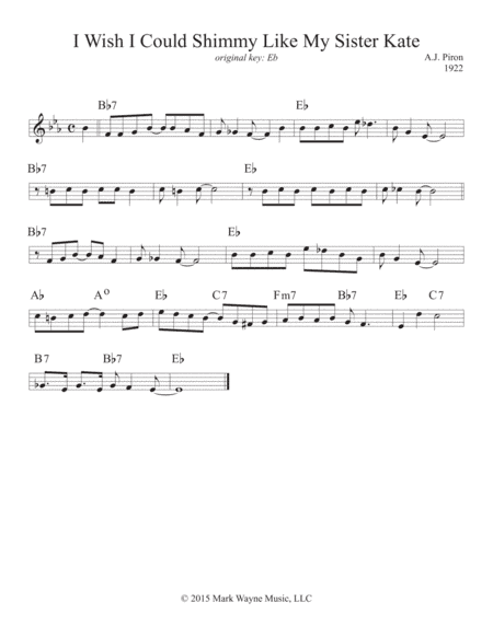 I Wish I Could Shimmy Like My Sister Kate (arr. Mark Huxhold)