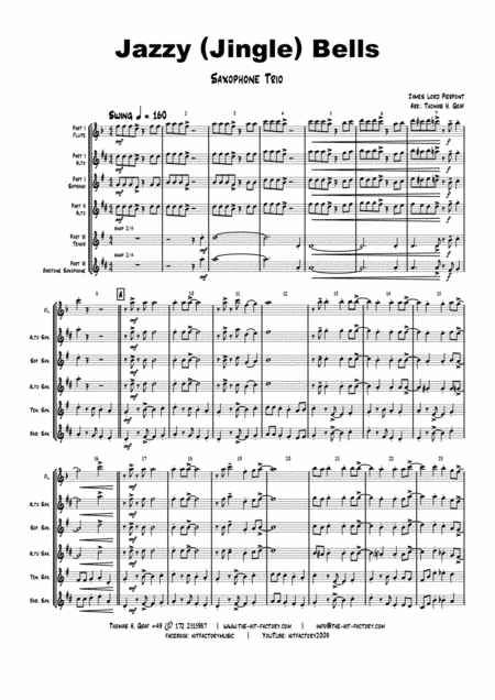 Jazzy Jingle Bells - Christmas Swing - Saxophone Trio (arr. Thomas H. Graf)