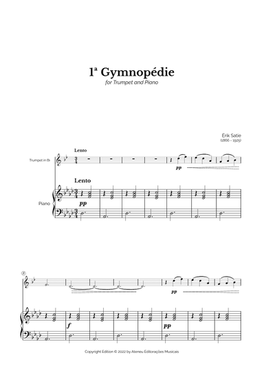 Gymnopédie No.1 for Trumpet and Piano (arr. Marcos Soares)