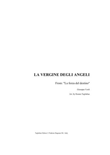 LA VERGINE DEGLI ANGELI - Arr. for Organ 3 staff (arr. Renato Tagliabue)