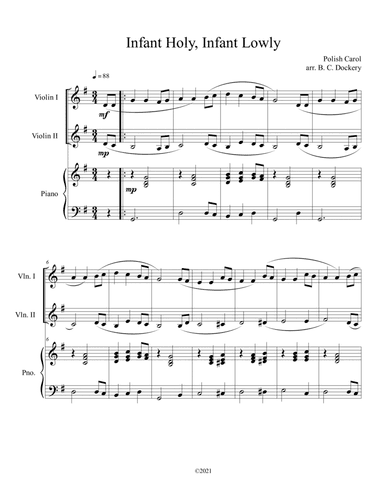 Infant Holy, Infant Lowly (Violin Duet with Piano Accompaniment) (arr. B. C. Dockery)