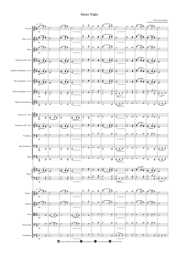 Silent Night - Christmas Carol (arr. Daniel H Rosa)