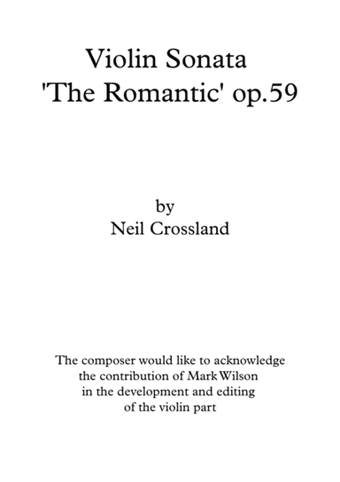 Neil Crossland - Violin Sonata 'The Romantic' op.59