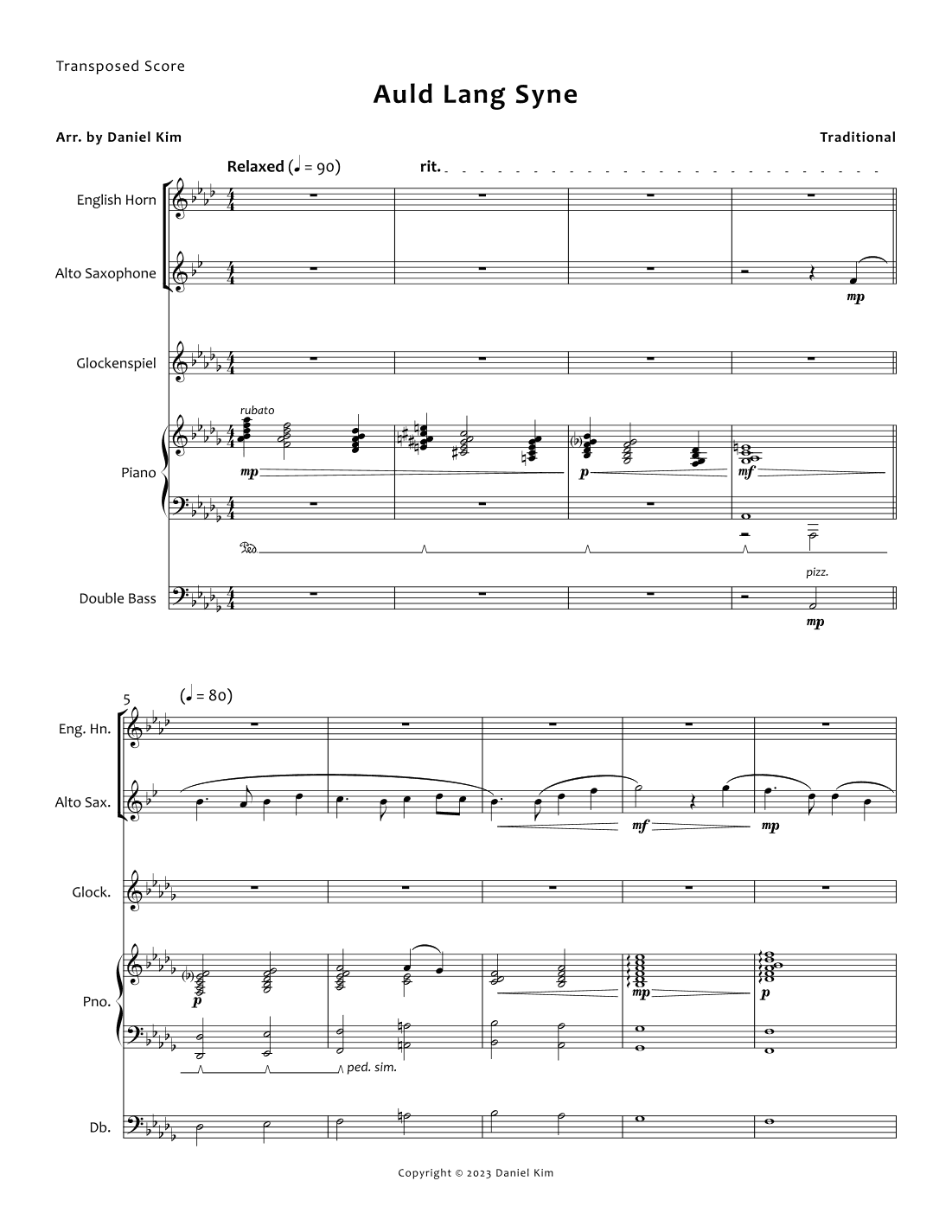 Auld Lang Syne (arr. Daniel Kim)