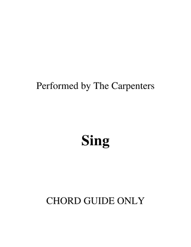 Sing (arr. RWM)